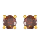 Cercei din Argint 925 Placat cu Aur ( 0.68 grame ) cu Diamant Roșu 0.24 Carate