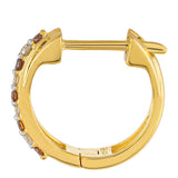 Cercei din Argint 925 Placat cu Aur ( 2.6 grame ) cu Diamant Roșu și Diamant Alb 0.28 Carate