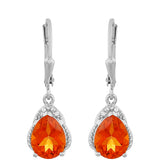 Cercei din Argint 925 ( 2.19 grame ) cu Cuarț Padparadscha și Topaz Alb 3.34 Carate