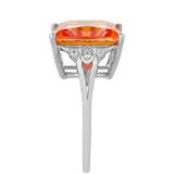 Inel din Argint 925 ( 3.61 grame ) cu Cuarț Padparadscha și Topaz Alb 7.96 Carate