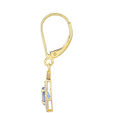 Cercei din Aur de 9K ( 1.67 grame ) cu Tanzanit AAA și Zircon Natural 0.95 Carate