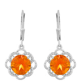 Cercei din Argint 925 ( 2.97 grame ) cu Cuarț Padparadscha 5.16 Carate