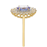 Inel din Aur de 9K ( 1.83 grame ) cu Tanzanit AAA și Zircon Natural 1.43 Carate