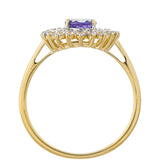 Inel din Aur de 9K ( 1.83 grame ) cu Tanzanit AAA și Zircon Natural 1.43 Carate