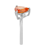 Inel din Argint 925 ( 2.32 grame ) cu Cuarț Padparadscha și Topaz Alb 2.03 Carate