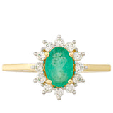 Inel din Aur de 9K ( 1.54 grame ) cu Smarald Brazilian și Zircon Natural 1.14 Carate