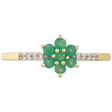 Inel din Aur de 9K ( 1.37 grame ) cu Smarald Brazilian și Zircon Natural 0.3 Carate