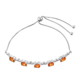 Brățară din Argint 925 ( 5.45 grame ) cu Cuarț Padparadscha 4.55 Carate