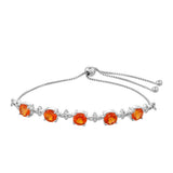 Brățară din Argint 925 ( 5.45 grame ) cu Cuarț Padparadscha 4.55 Carate