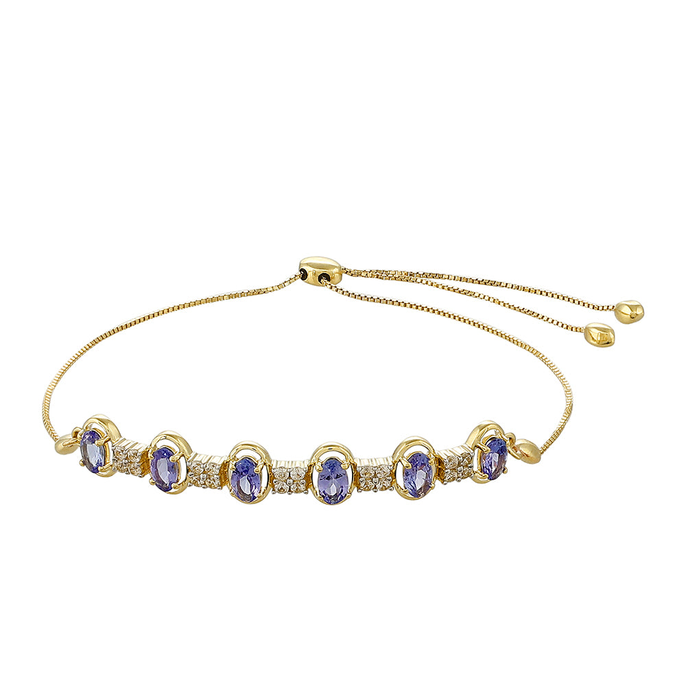 Brățară din Aur de 9K ( 3.77 grame ) cu Tanzanit AAA și Zircon Natural 1.59 Carate
