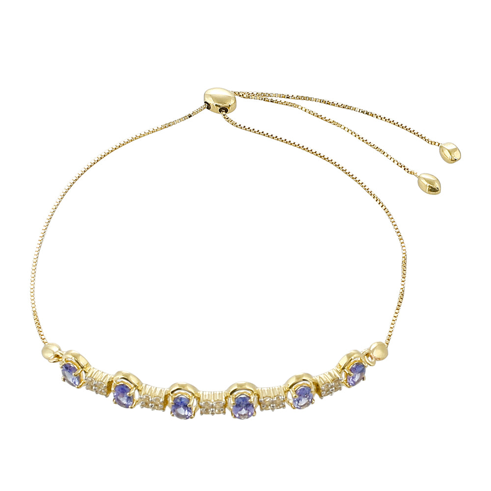 Brățară din Aur de 9K ( 3.77 grame ) cu Tanzanit AAA și Zircon Natural 1.59 Carate