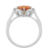 Inel din Argint 925 ( 3.19 grame ) cu Cuarț Padparadscha și Topaz Alb 2.6 Carate