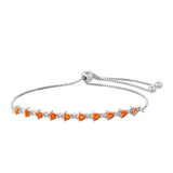 Brățară din Argint 925 ( 3.9 grame ) cu Cuarț Padparadscha 1.21 Carate