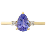 Inel din Aur de 9K ( 1.48 grame ) cu Tanzanit AAA și Zircon Natural 1.07 Carate