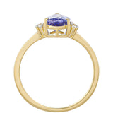 Inel din Aur de 9K ( 1.48 grame ) cu Tanzanit AAA și Zircon Natural 1.07 Carate