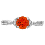 Inel din Argint 925 ( 1.52 grame ) cu Cuarț Padparadscha și Topaz Alb 0.8 Carate