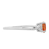Inel din Argint 925 ( 1.52 grame ) cu Cuarț Padparadscha și Topaz Alb 0.8 Carate