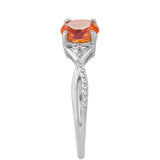 Inel din Argint 925 ( 1.52 grame ) cu Cuarț Padparadscha și Topaz Alb 0.8 Carate