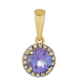 Pandantiv din Aur de 9K ( 0.94 grame ) cu Tanzanit AAA și Zircon Natural 0.94 Carate
