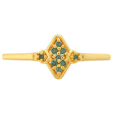 Inel din Argint 925 Placat cu Aur ( 1.17 grame ) cu Diamant Verde 0.08 Carate
