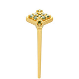Inel din Argint 925 Placat cu Aur ( 1.17 grame ) cu Diamant Verde 0.08 Carate
