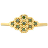 Inel din Argint 925 Placat cu Aur ( 1.47 grame ) cu Diamant Verde 0.13 Carate