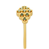 Inel din Argint 925 Placat cu Aur ( 1.47 grame ) cu Diamant Verde 0.13 Carate