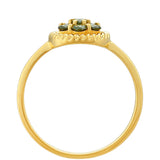 Inel din Argint 925 Placat cu Aur ( 1.49 grame ) cu Diamant Verde 0.34 Carate
