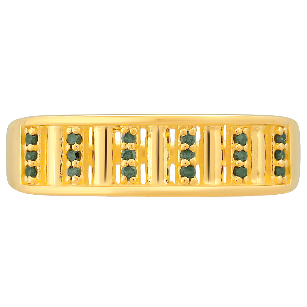 Inel din Argint 925 Placat cu Aur ( 2.05 grame ) cu Diamant Verde 0.09 Carate