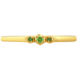 Inel din Argint 925 Placat cu Aur ( 1.14 grame ) cu Diamant Verde 0.05 Carate