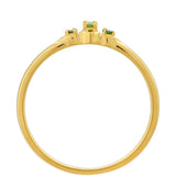 Inel din Argint 925 Placat cu Aur ( 1.14 grame ) cu Diamant Verde 0.05 Carate