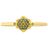 Inel din Argint 925 Placat cu Aur ( 1.32 grame ) cu Diamant Verde 0.11 Carate