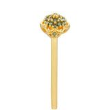 Inel din Argint 925 Placat cu Aur ( 1.32 grame ) cu Diamant Verde 0.11 Carate