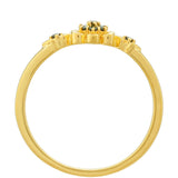 Inel din Argint 925 Placat cu Aur ( 1.58 grame ) cu Diamant Verde 0.06 Carate