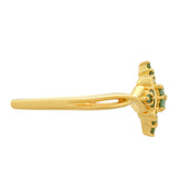 Inel din Argint 925 Placat cu Aur ( 2.21 grame ) cu Diamant Verde 0.21 Carate