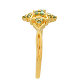 Inel din Argint 925 Placat cu Aur ( 2.21 grame ) cu Diamant Verde 0.21 Carate