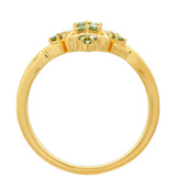 Inel din Argint 925 Placat cu Aur ( 2.21 grame ) cu Diamant Verde 0.21 Carate