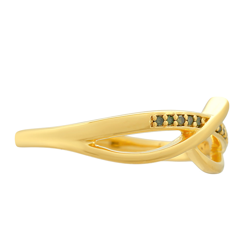 Inel din Argint 925 Placat cu Aur ( 2.52 grame ) cu Diamant Verde 0.05 Carate