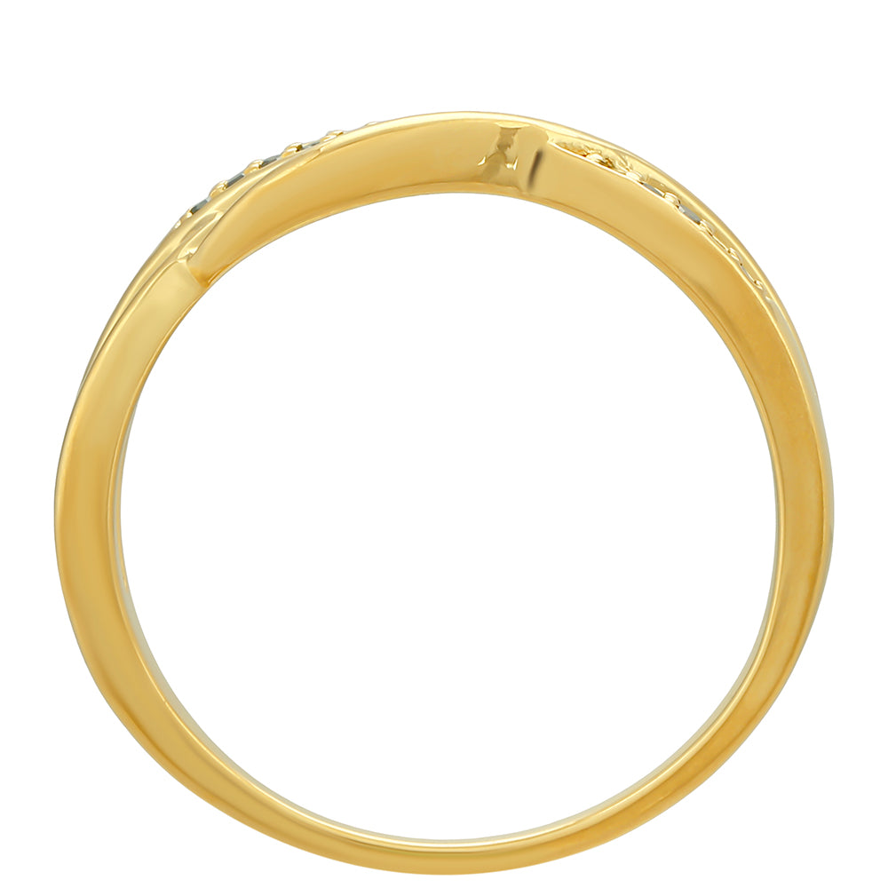 Inel din Argint 925 Placat cu Aur ( 2.52 grame ) cu Diamant Verde 0.05 Carate