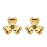 Cercei din Argint 925 Placat cu Aur ( 0.96 grame ) cu Diamant Verde 0.03 Carate