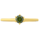 Inel din Argint 925 Placat cu Aur ( 1.03 grame ) cu Diamant Verde 0.26 Carate
