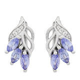 Cercei din Argint 925 ( 3.57 grame ) cu Tanzanit AAA și Topaz Alb 0.91 Carate