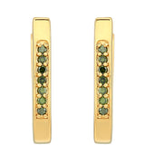 Cercei din Argint 925 Placat cu Aur ( 1.6 grame ) cu Diamant Verde 0.07 Carate