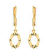 Cercei din Argint 925 Placat cu Aur ( 1.91 grame ) cu Diamant Verde 0.09 Carate