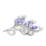 Broşă din Argint 925 ( 3.21 grame ) cu Tanzanit AAA și Topaz Alb 1.39 Carate