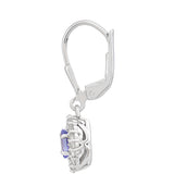 Cercei din Argint 925 ( 2.31 grame ) cu Tanzanit AAA și Topaz Alb 1.2 Carate