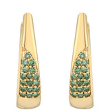Cercei din Argint 925 Placat cu Aur ( 4.41 grame ) cu Diamant Verde 0.32 Carate