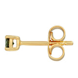 Cercei din Argint 925 Placat cu Aur ( 0.7 grame ) cu Diamant Verde 0.21 Carate