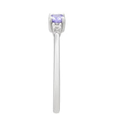 Inel din Argint 925 ( 1.14 grame ) cu Tanzanit AAA și Topaz Alb 0.21 Carate