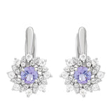 Cercei din Argint 925 ( 2.23 grame ) cu Tanzanit AAA și Topaz Alb 1.04 Carate